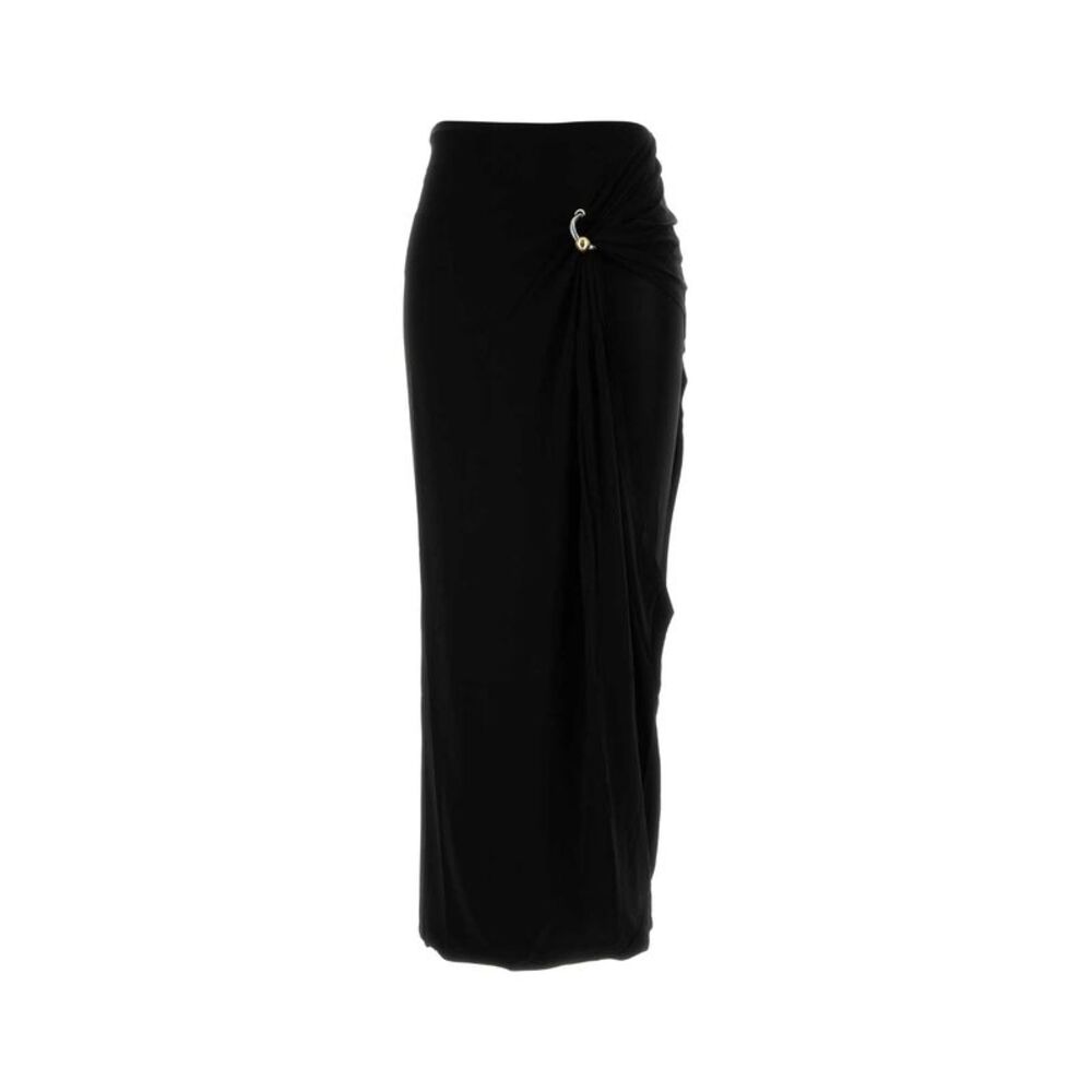 Jean Paul Gaultier Women Black Stretch Rayon Skirt